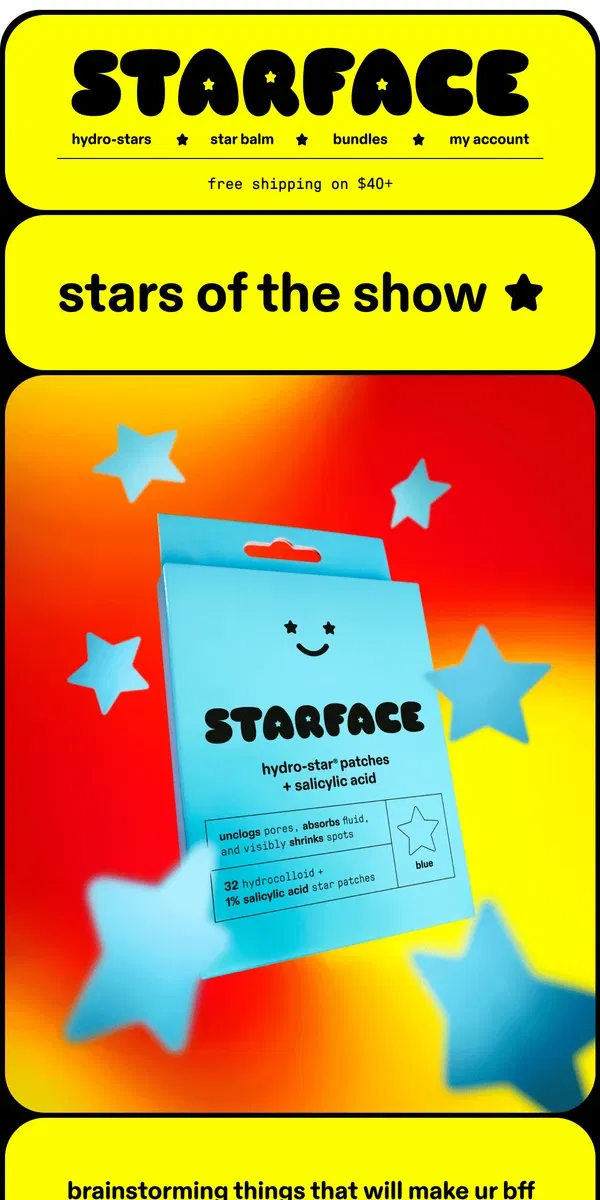 Email from starface. BESTSELLING CUTIES 🌟