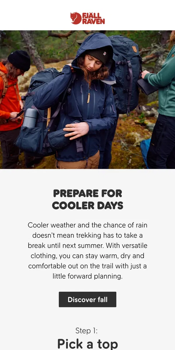 Email from Fjällräven. Our tips for fall trekking