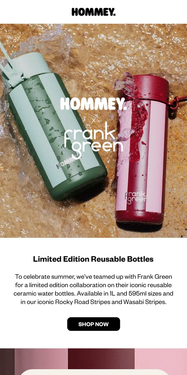 Email from Hommey. New In: Hommey x Frank Green ☁️