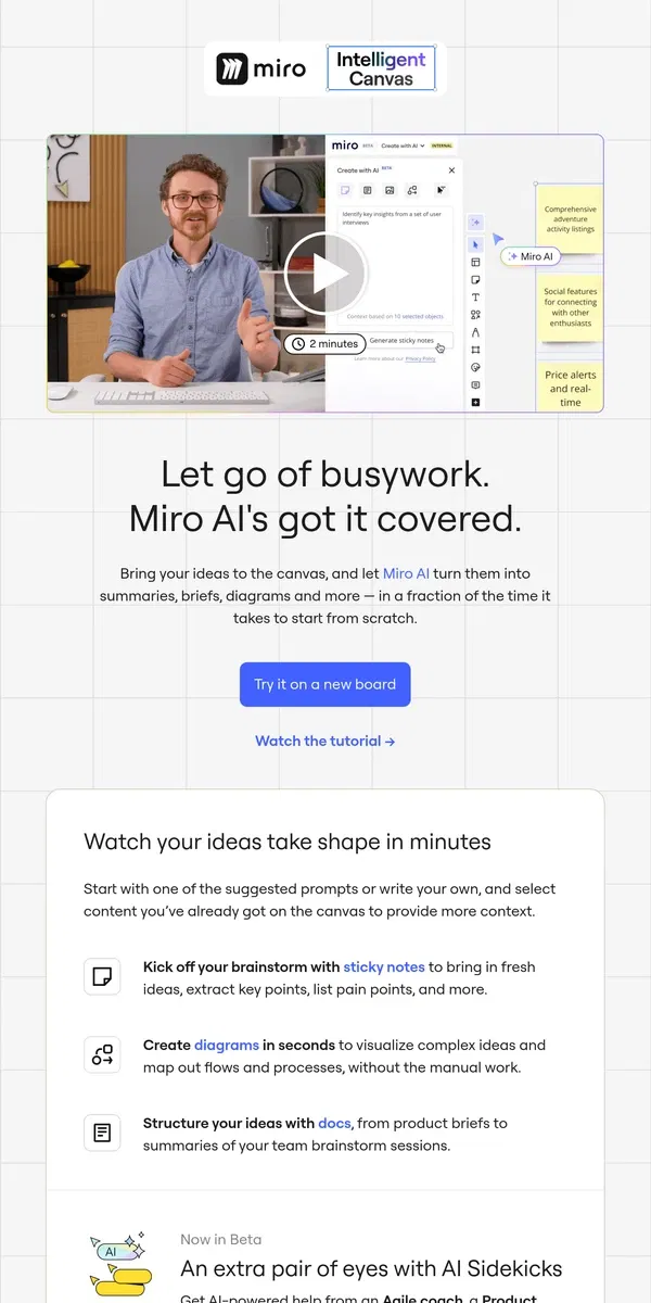 Email from Miro. Get tedious tasks off your plate with Miro AI