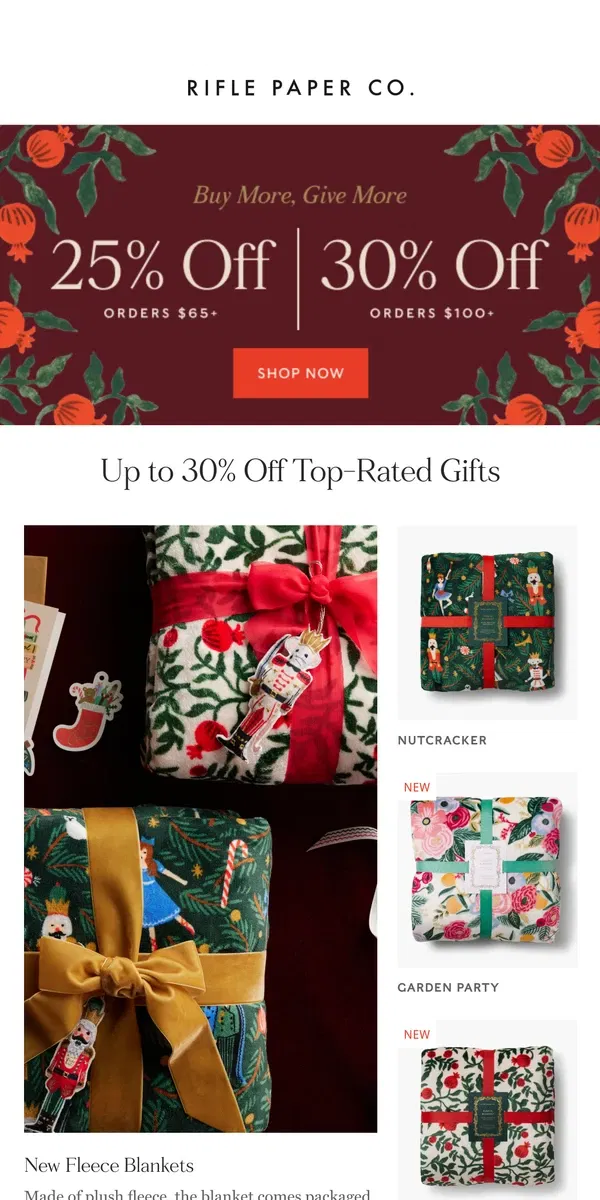 Email from Rifle Paper Co.. Up to 30% off Bestsellers