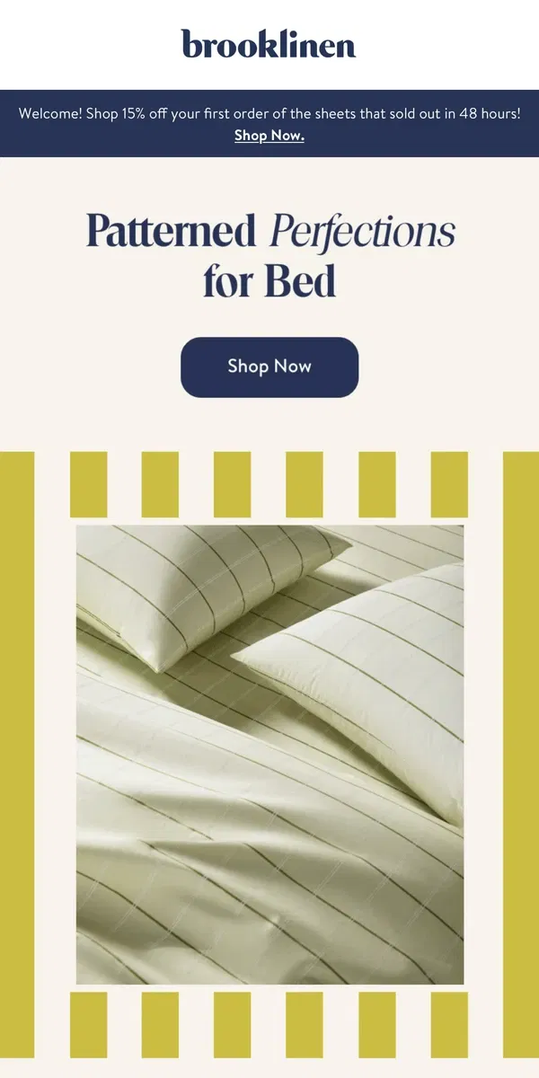 Email from Brooklinen. Build your perfect bed with these New Arrivals