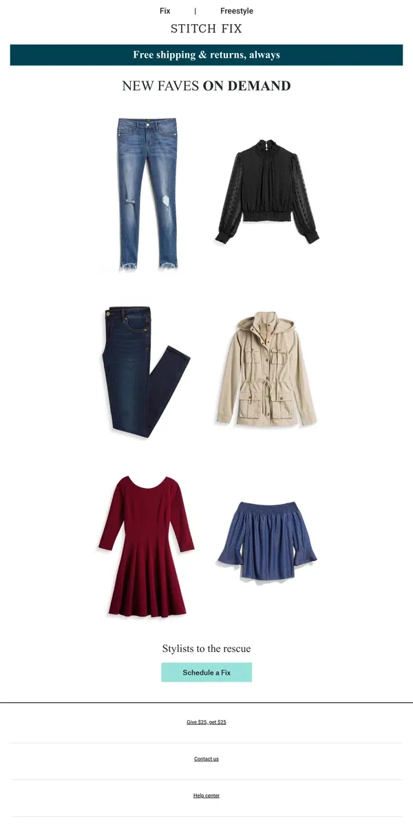 Email from Stitch Fix. Ready to try some new looks?