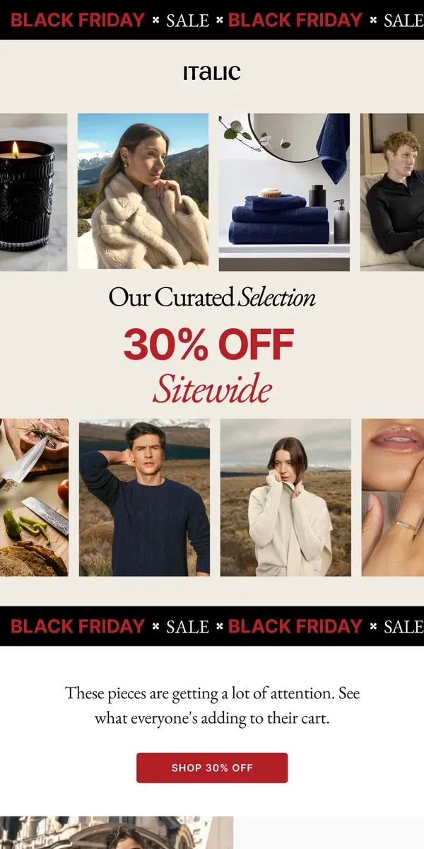 Email from Italic. Black Friday Favorites!