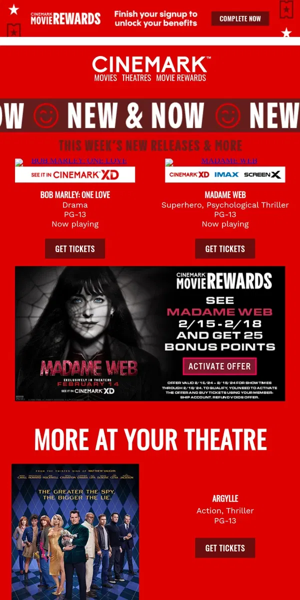 Email from Cinemark. See what's New & Now at Cinemark