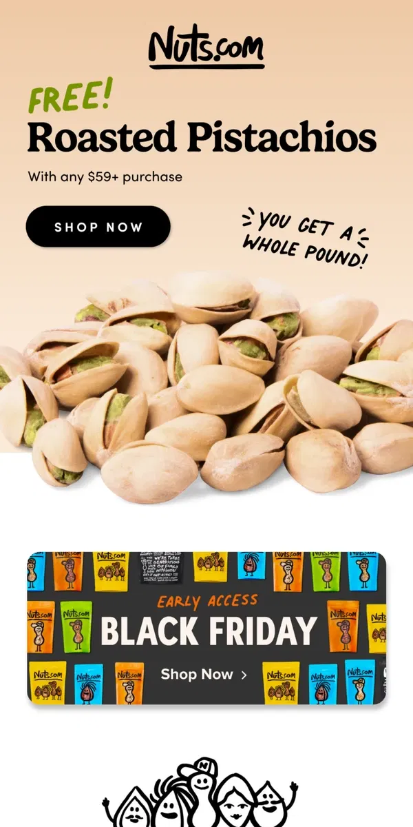 Email from Nuts.com. Get Free Roasted Pistachios ✨