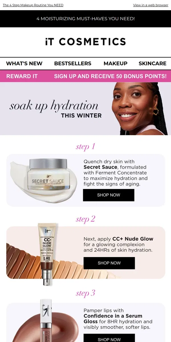 Email from IT Cosmetics. Beat Winter Skin With Secret Sauce, CC+ Cream & More!