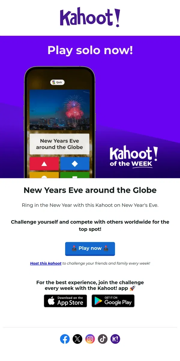 Email from Kahoot!. Hey, Kahoot! of the week is here 🚀