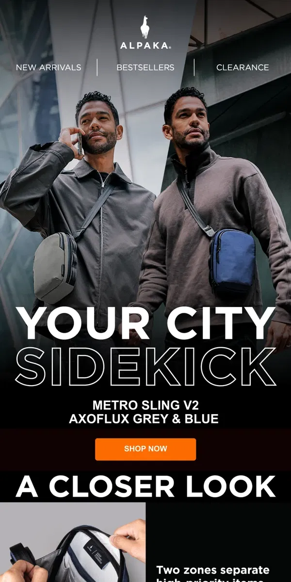 Email from ALPAKA. More great METRO SLING colors!