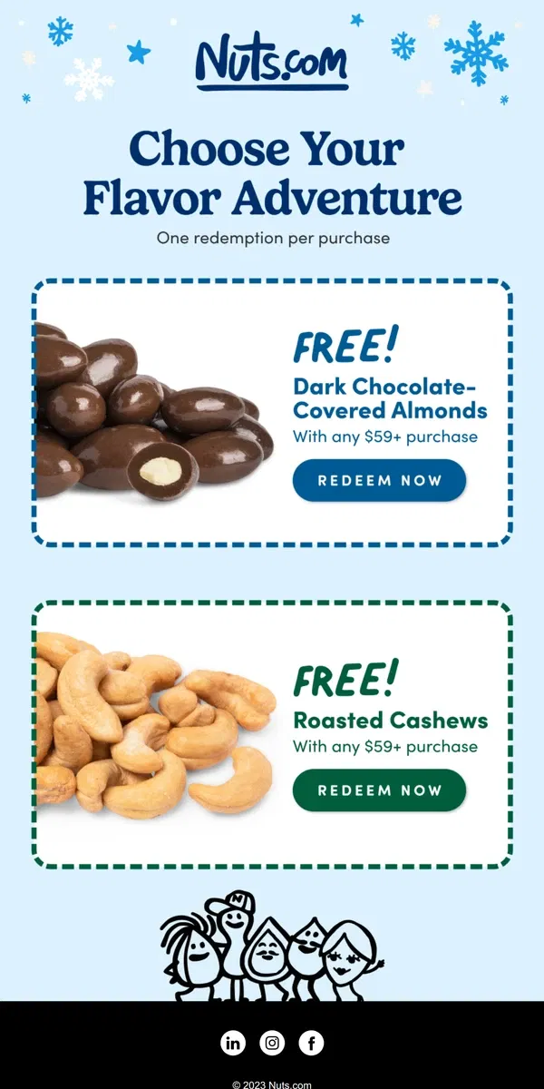 Email from Nuts.com. Your Gift, Your Choice: Pick The Perfect Treat! 🎁