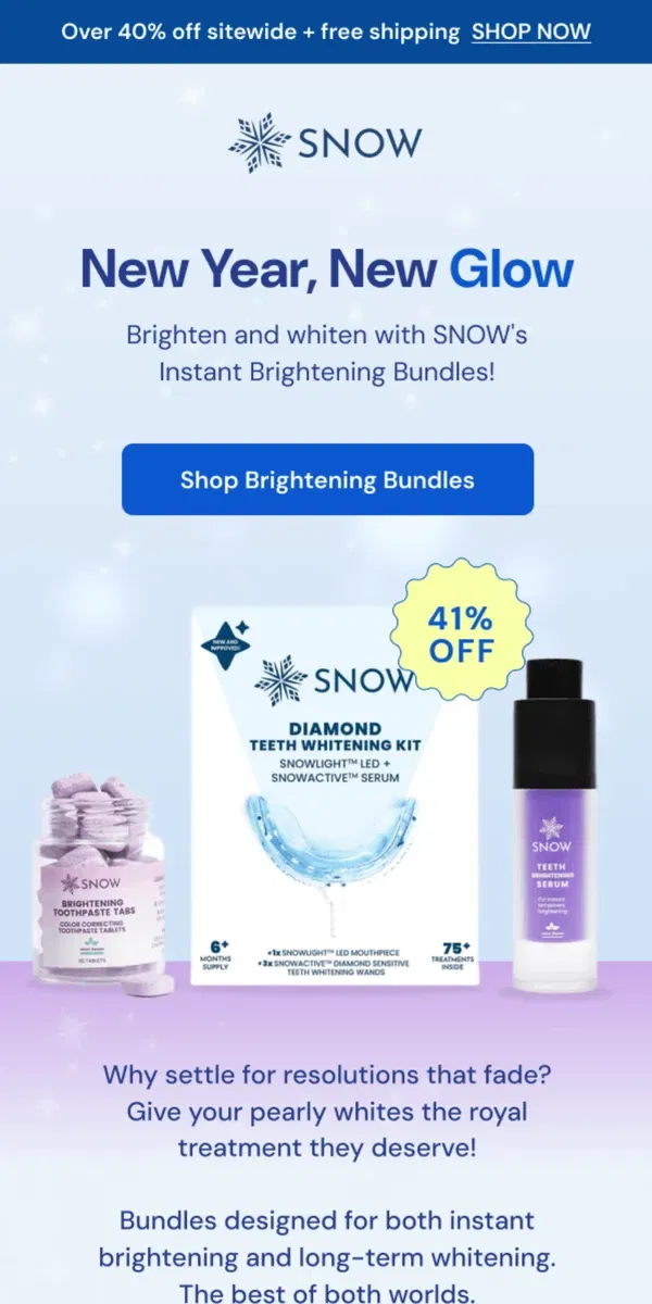 Email from Snow Teeth Whitening. 🦷 Yellow teeth, meet your match 🟣 & save BIG! 💰