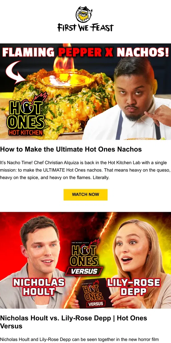 Email from First We Feast. How to Make the Ultimate Hot Ones Nachos