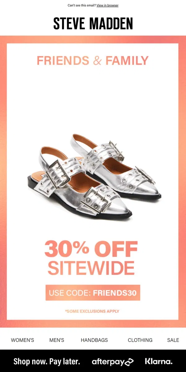 Email from Steve Madden. Our Biggest Sale Of The Season