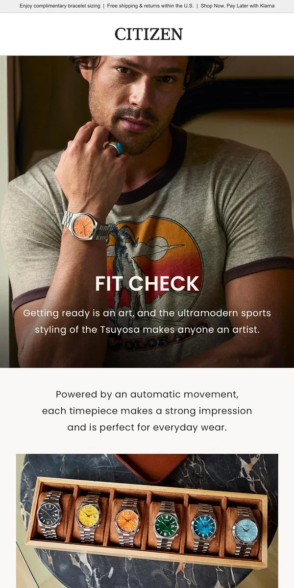 Email from Citizen Watch. The Fit is 🔥