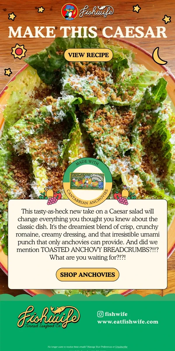 Email from Fishwife. MEET THE ULTIMATE CAESAR SALAD 🥬