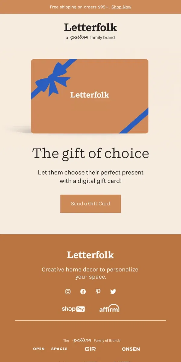 Email from Letterfolk. A gift everyone on your list will love