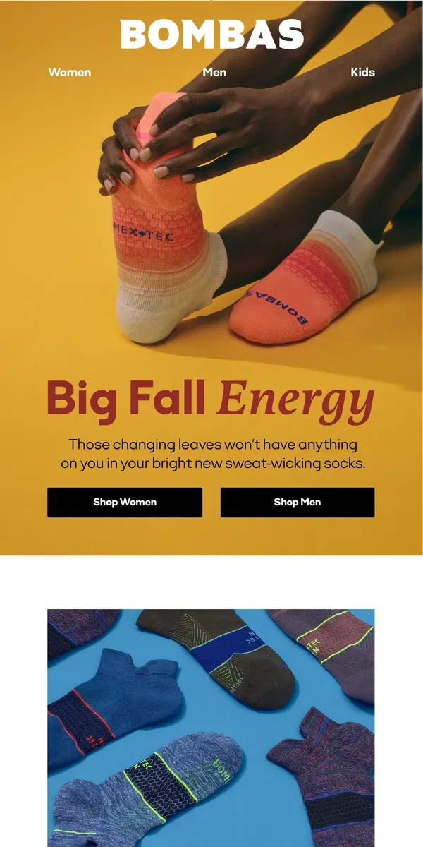 Email from Bombas. Outdoor Workouts, Incoming