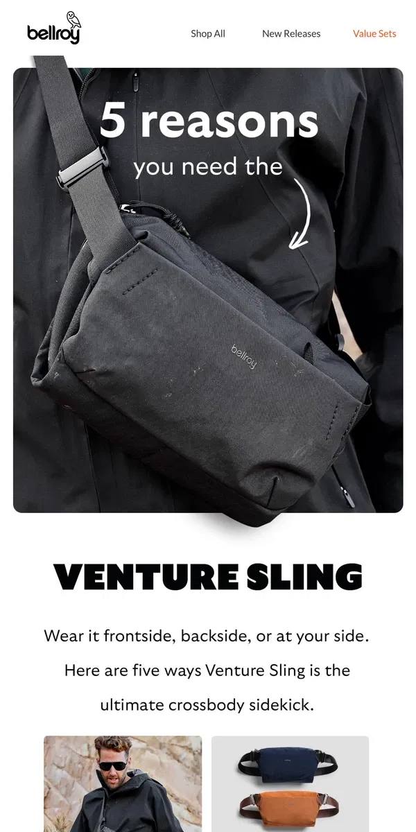 Email from Bellroy. All plus side