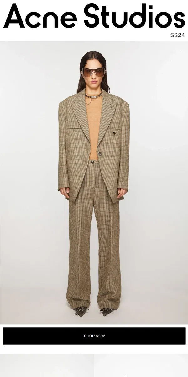 Email from Acne Studios. Tailored pieces