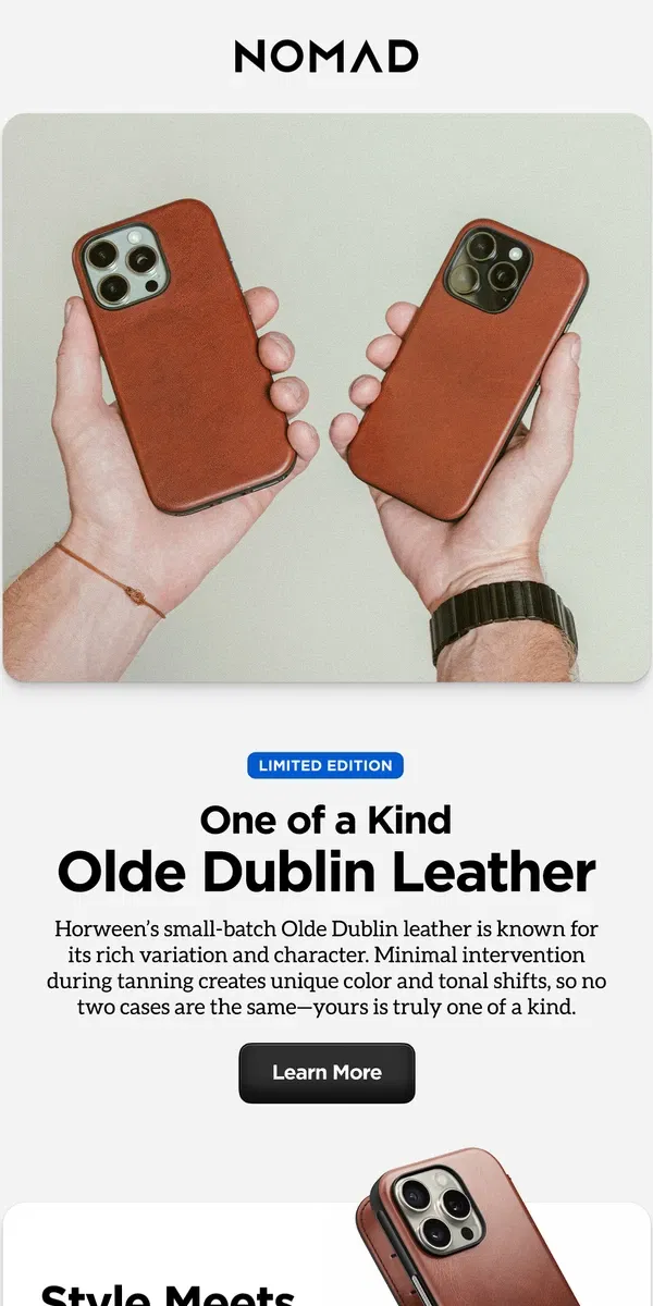 Email from Nomad. NEW Limited Edition Leather