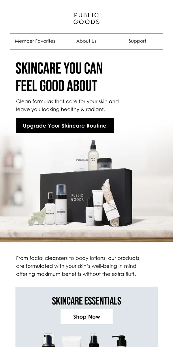 Email from Public Goods. Clean skincare for a healthier, happier you ✨