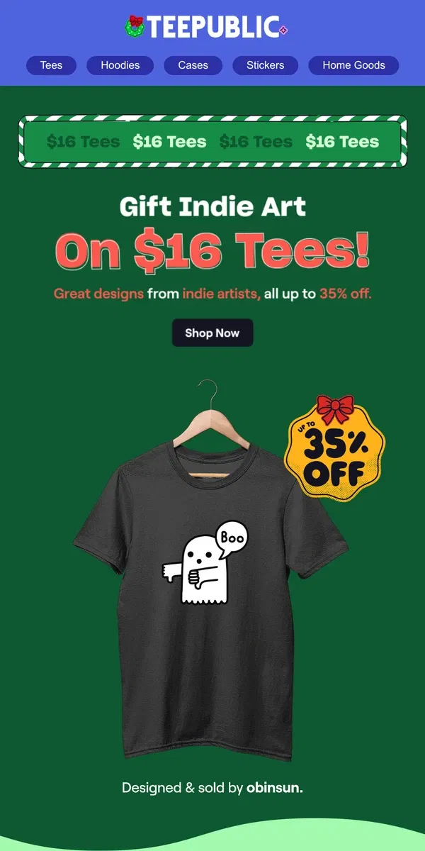 Email from TeePublic. Everything's on sale.