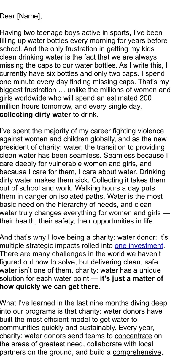 Email from charity: water. You might relate to my frustrations