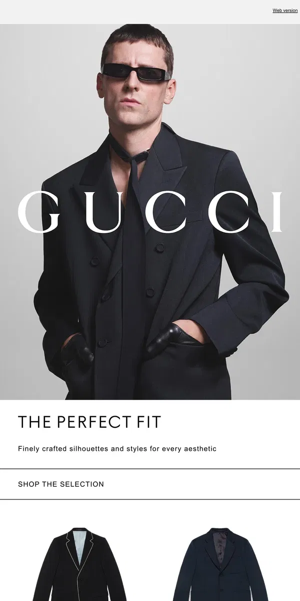 Email from GUCCI. Tailored Expressions