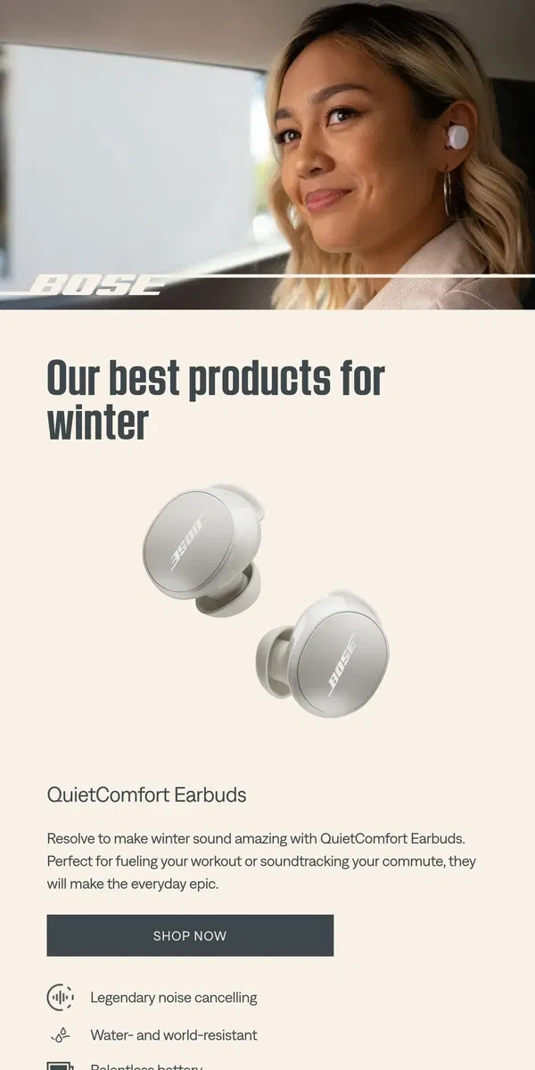 Email from Bose. ☃️ Make winter sound amazing!