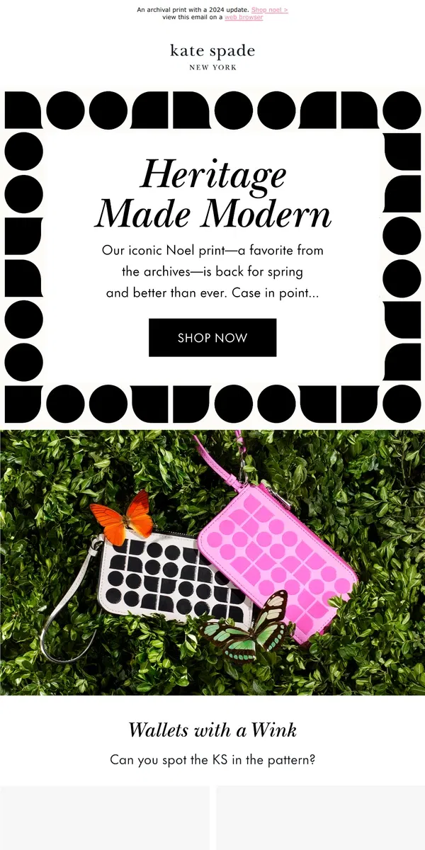 Email from Kate Spade. We've come full circle