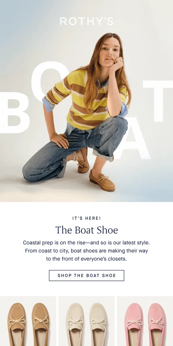 Email from Rothy's. NEW! BOAT! SHOES!