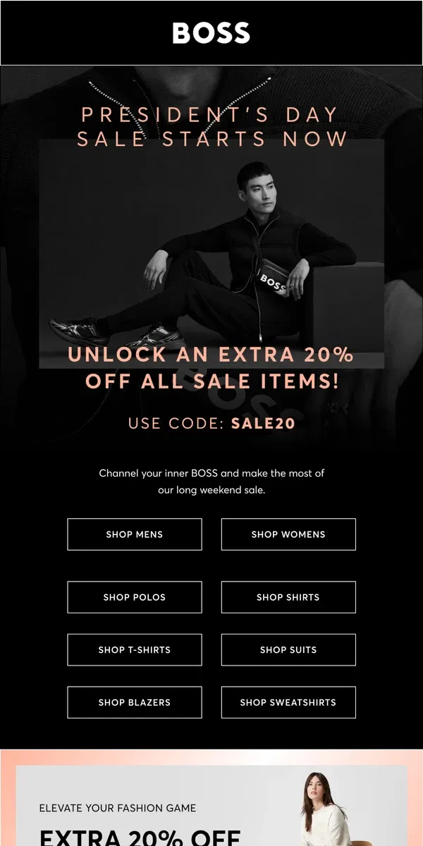 Email from HUGO BOSS. Presidents Day Sale Starts Now!