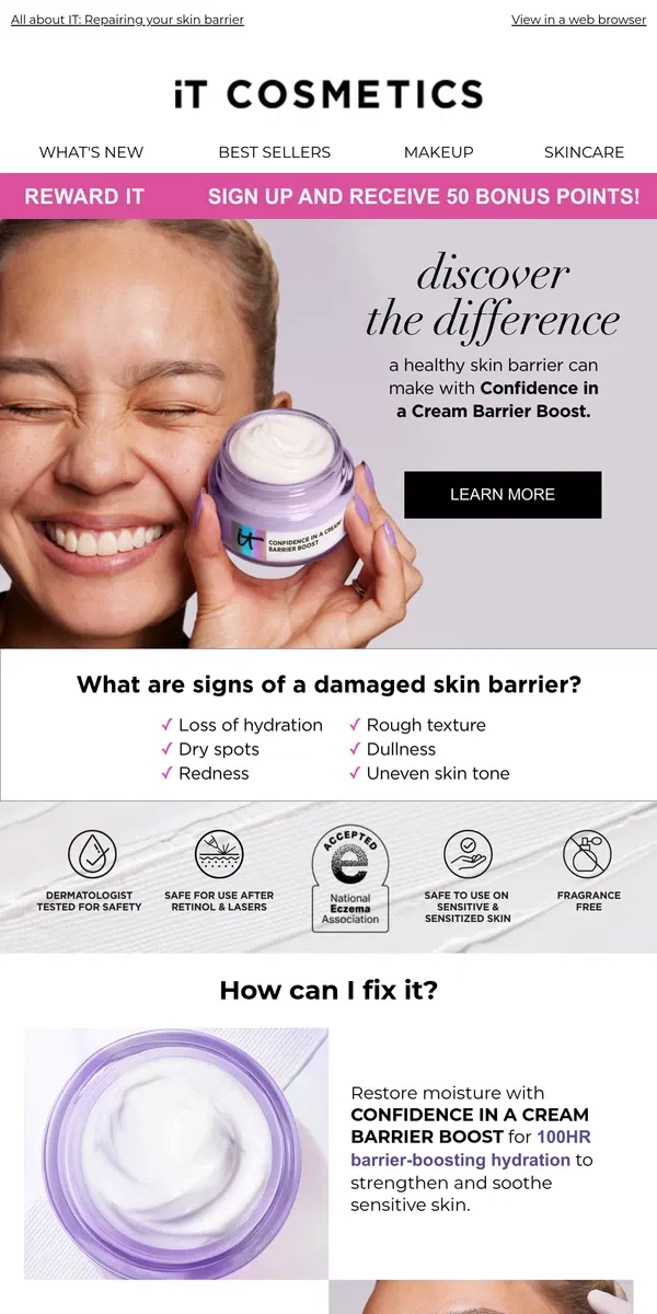 Email from IT Cosmetics. Healthy skin unlocked 🔓