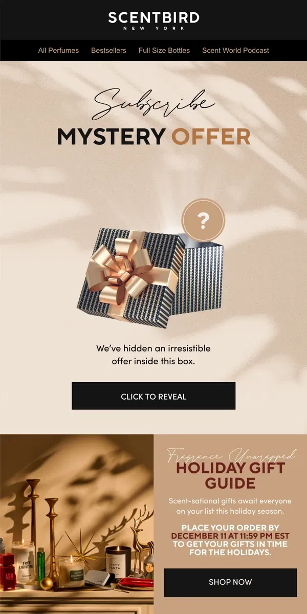 Email from Scentbird. This mystery offer is just for YOU🎁