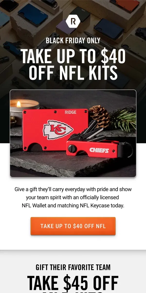 Email from The Ridge. Black Friday: NFL & MLB Deals