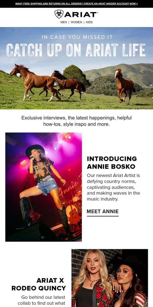 Email from Ariat. Good Stuff You Might’ve Missed­