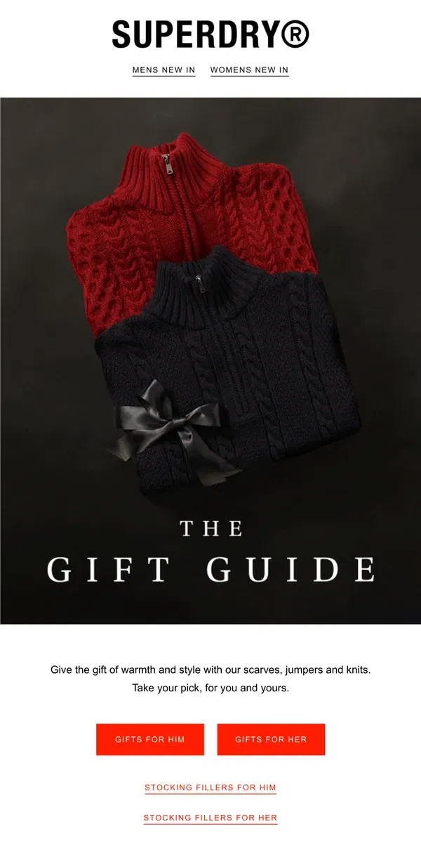 Email from Superdry. Perfect gifts for everyone on your list