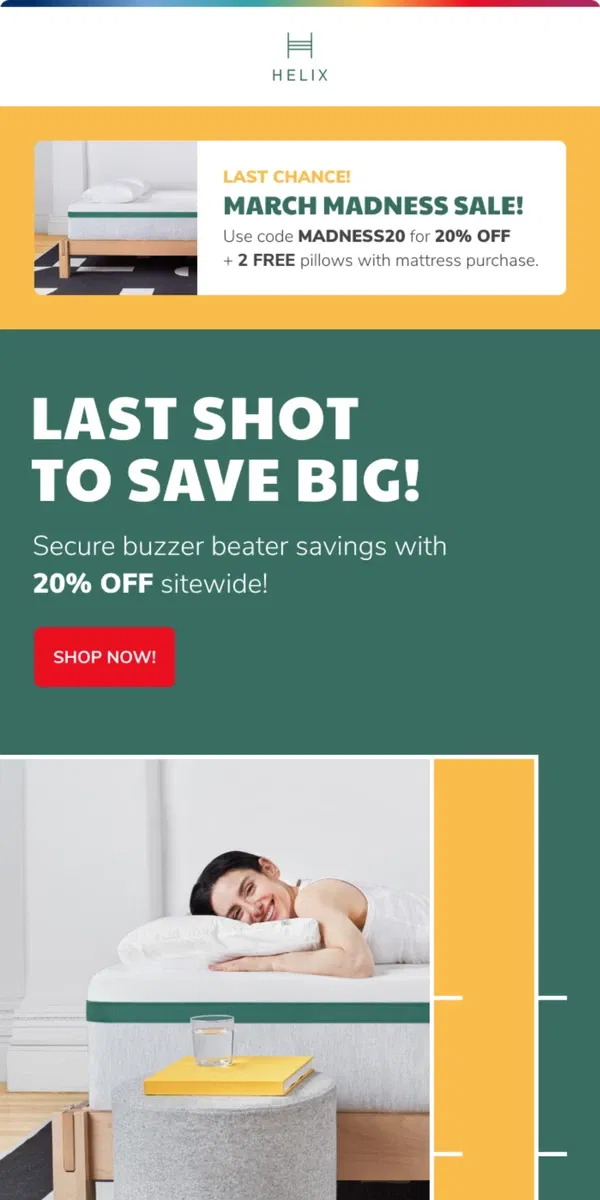 Email from Helix. Last shot to save BIG!