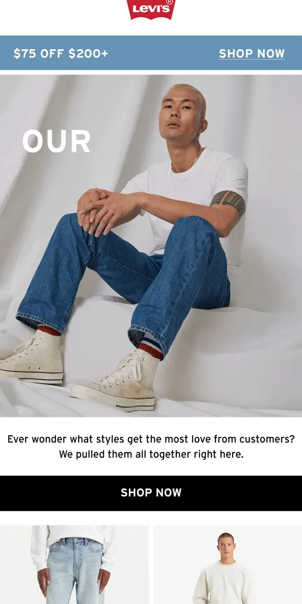 Email from Levi's. Hot right now 🔥