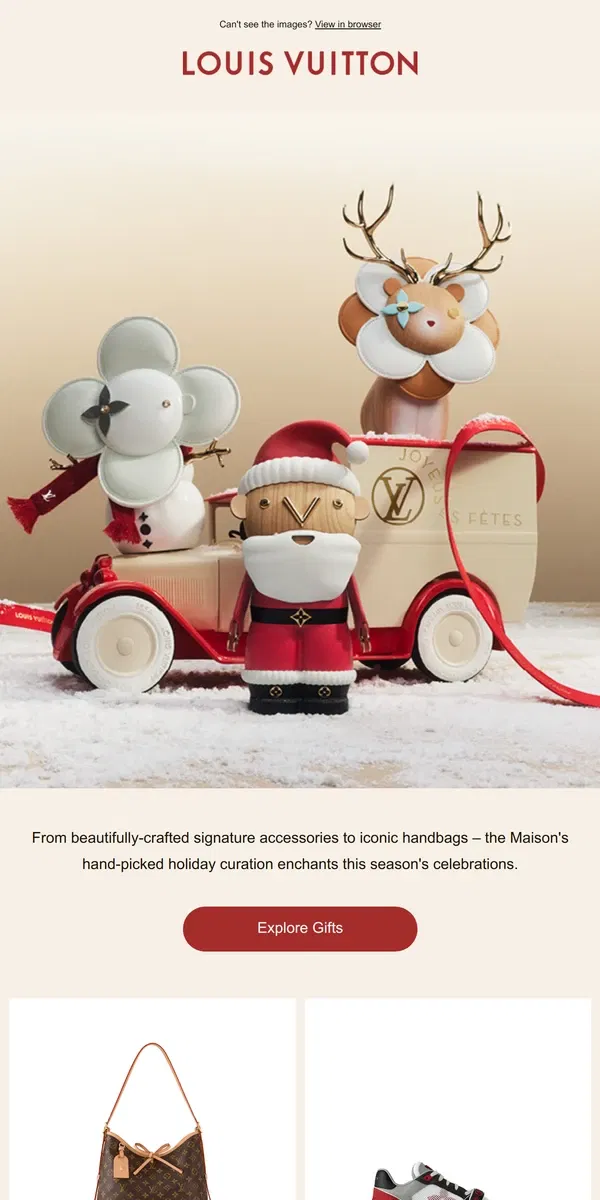 Email from Louis Vuitton. Gifts For The Season