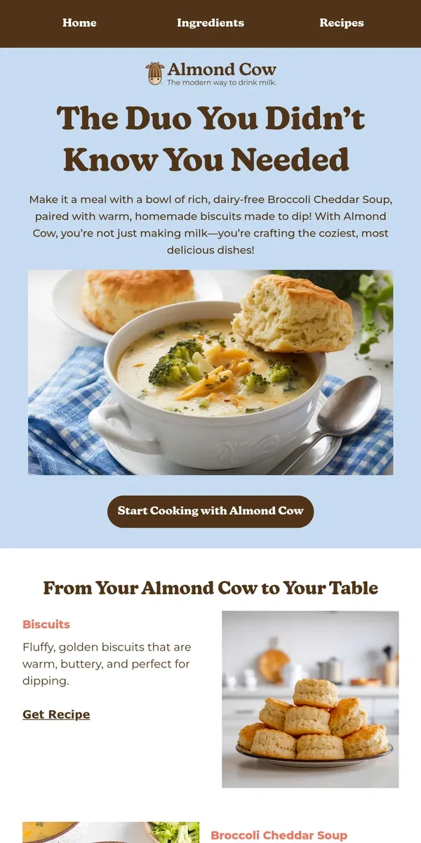 Email from Almond Cow. 🥶 Cold Outside? This Recipe Is Your Warm, Delicious Fix!