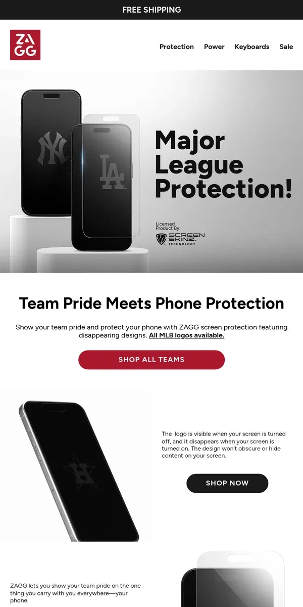 Email from ZAGG. ⚾ Rep Your Team with pride using our MLB Team Logo Screen Protectors!