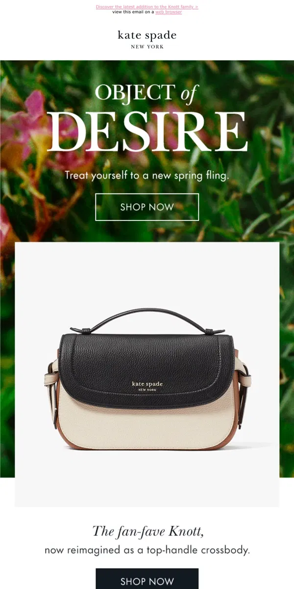 Email from Kate Spade. There's a new bag on the block...