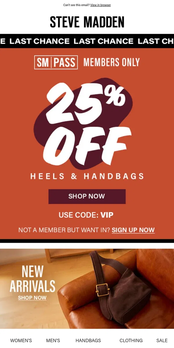 Email from Steve Madden. So Much Sale, So Little Time