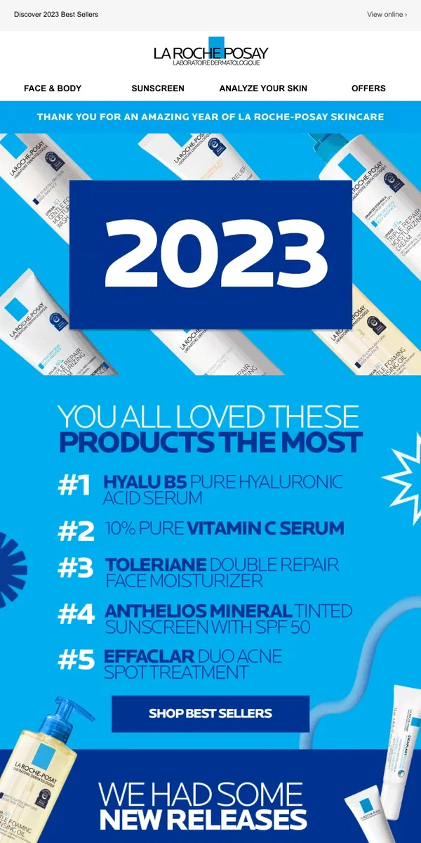 Email from La Roche-Posay. La Roche-Posay Thanks YOU for a Great 2023!