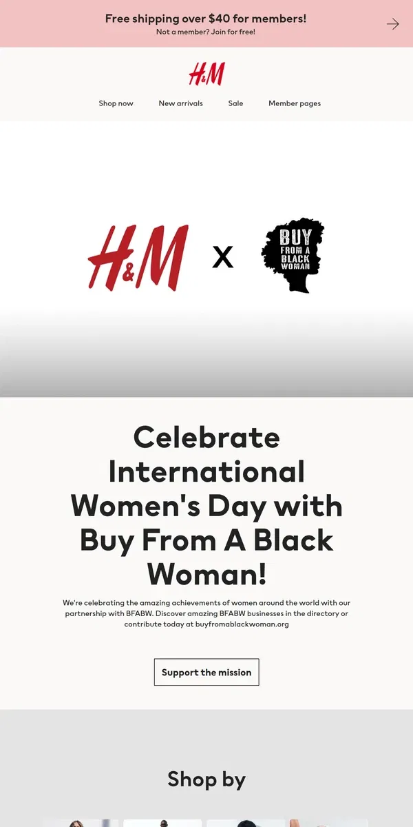 Email from H&M. H&M X Buy From A Black Woman