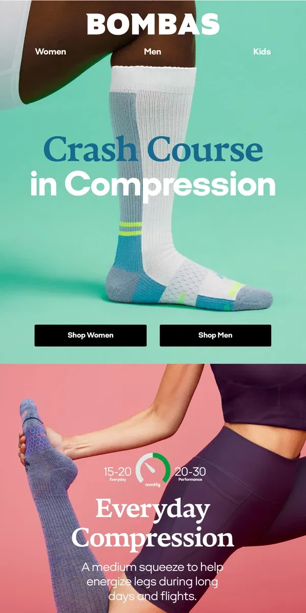 Email from Bombas. What’s the Deal With Compression?