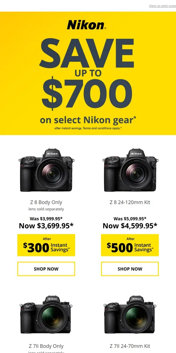 Email from Nikon. Here’s that savings you wanted