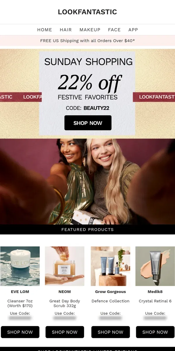 Email from LOOKFANTASTIC. 22% Off Festive Favorites ✨