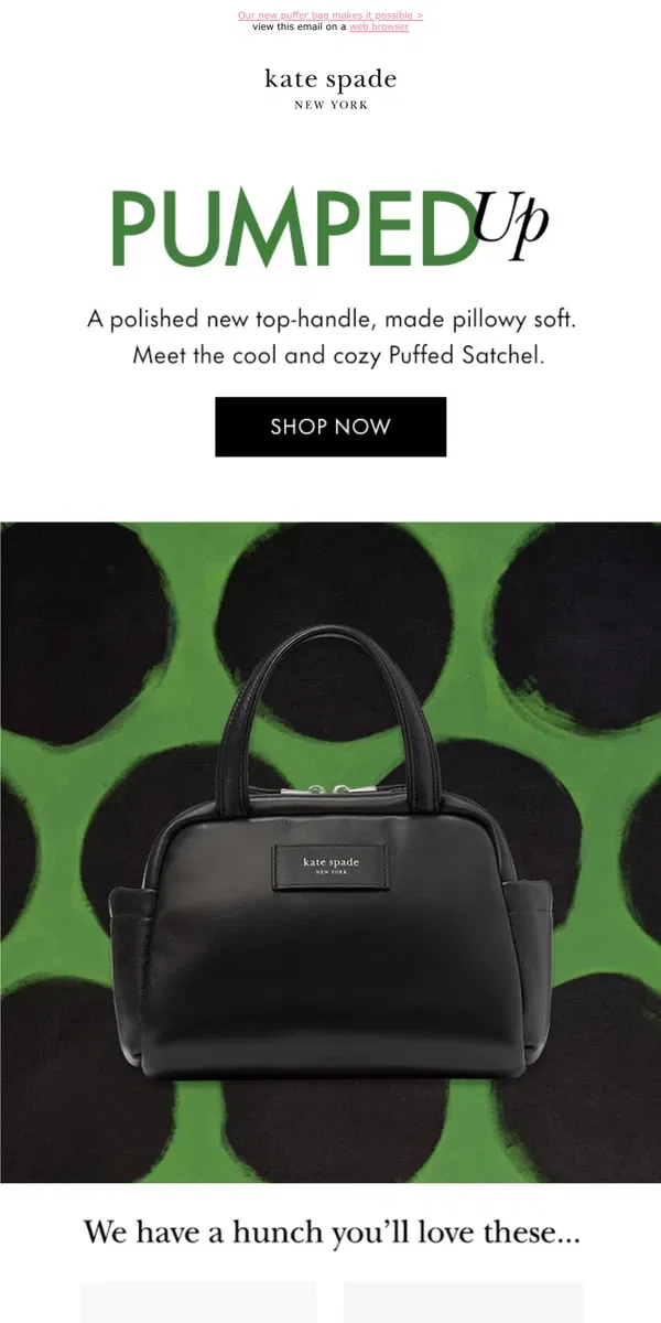 Email from Kate Spade. Turn up the volume